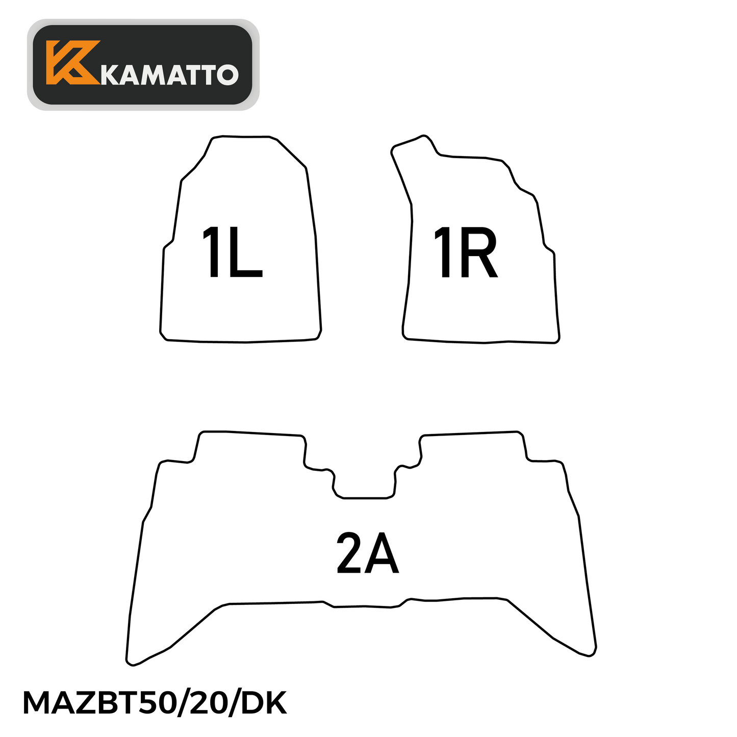 3D Kamatto PRO Car Floor Mats for Mazda BT-50 BT50 Dual Cab 2020-2025
