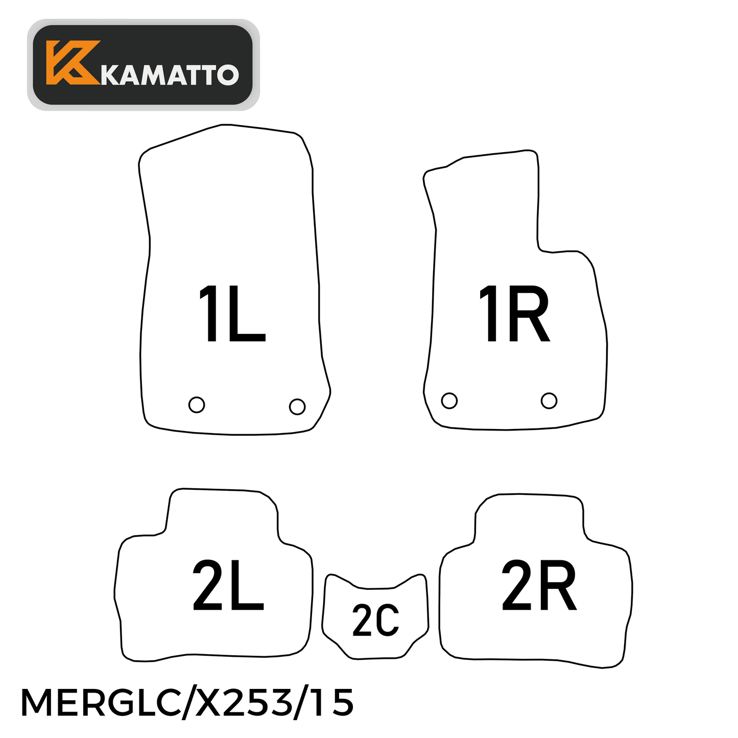 3D Kamatto PRO Car Floor Mats for Mercedes-Benz GLC-Class X253 2015-2022