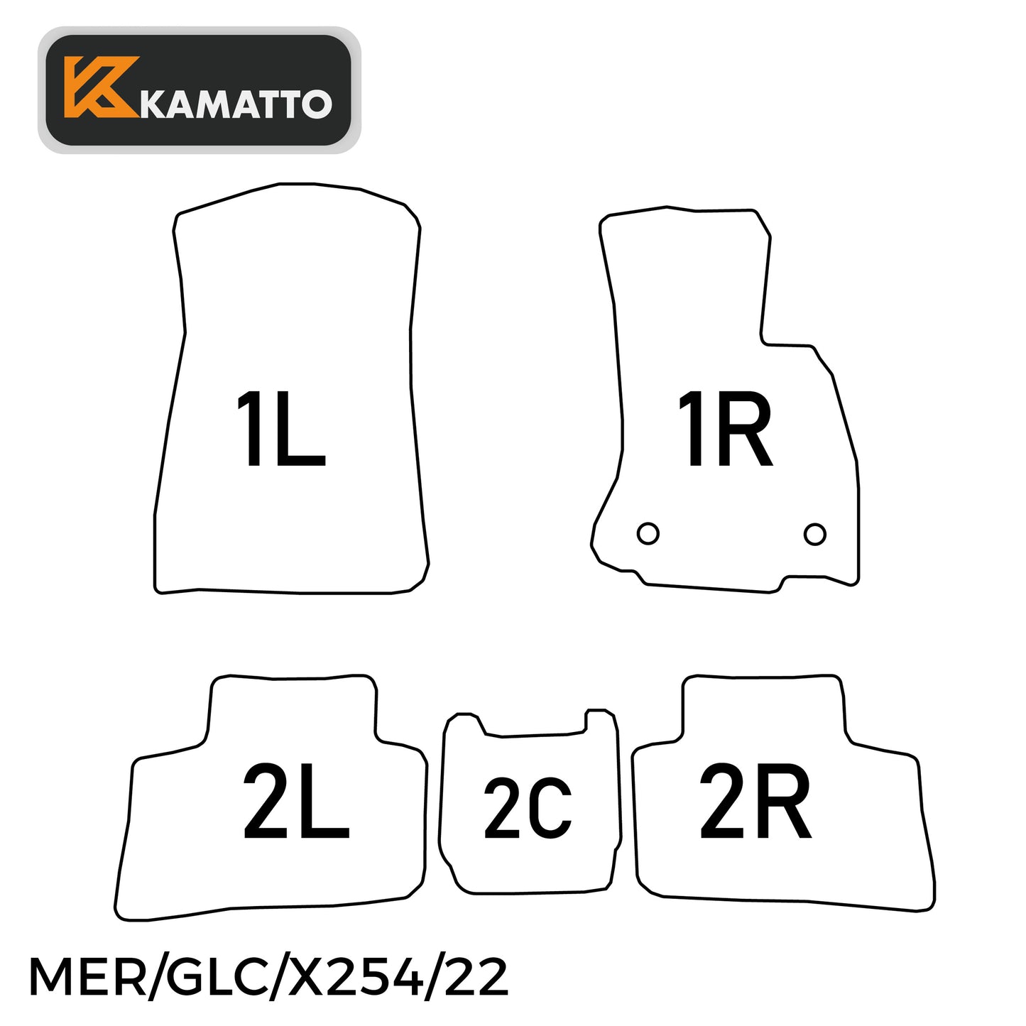 3D Kamatto PRO Car Floor Mats for Mercedes-Benz GLC-Class X254 2022-Onwards