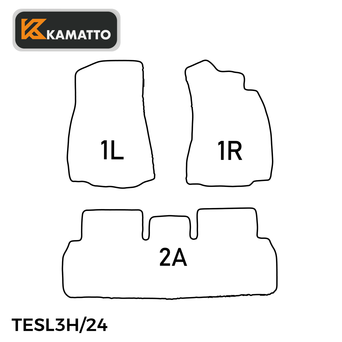 3D Kamatto PRO Car Floor Mats for Tesla 3 Highland 2024-Onwards