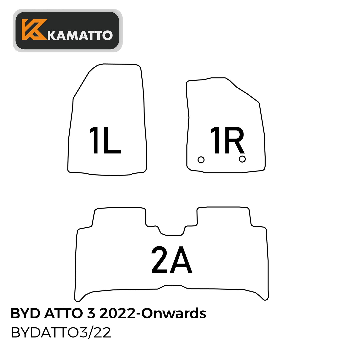 3D Kamatto PRO Car Floor Mats for BYD ATTO 3 2022-Onwards