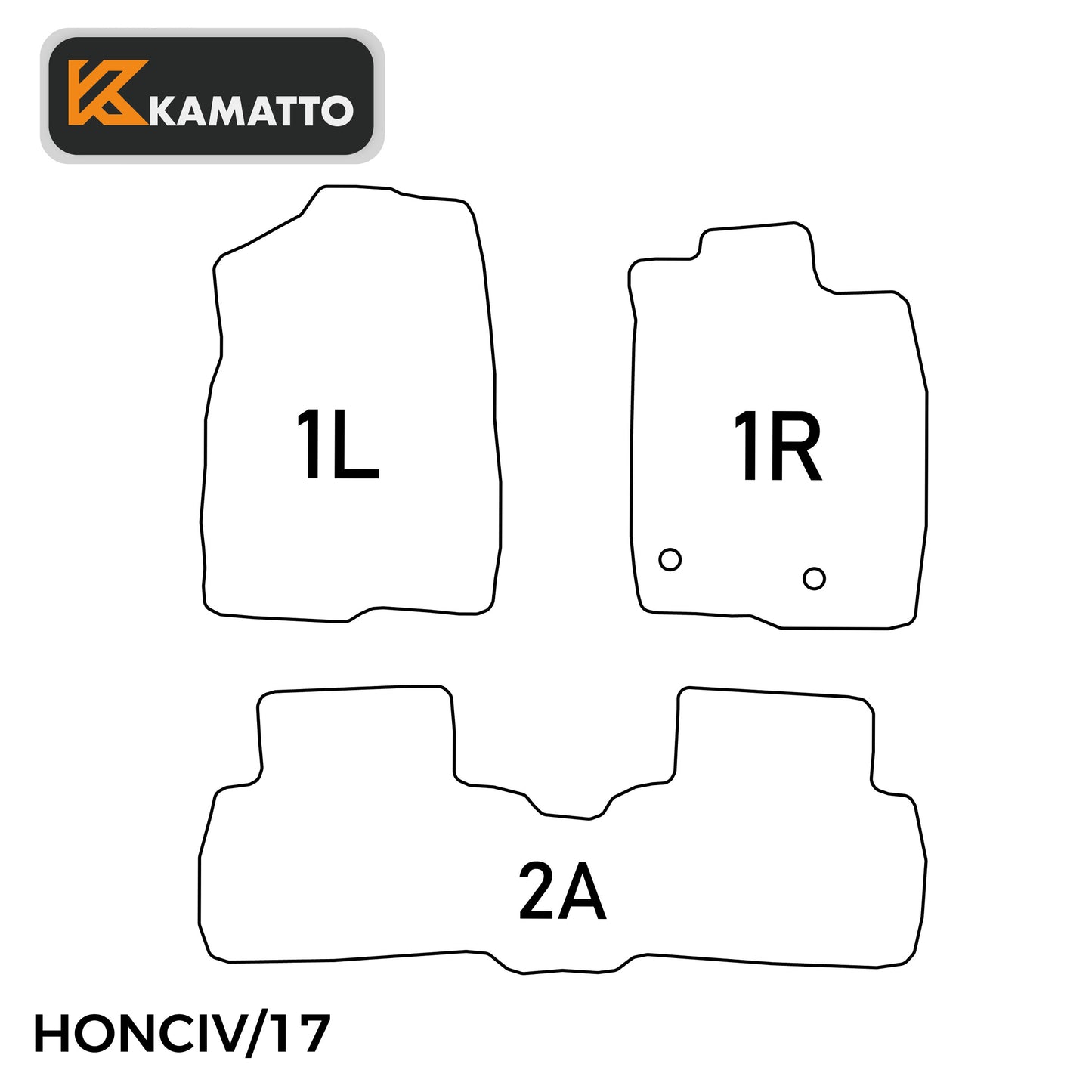 3D Kamatto PRO Car Floor Mats for Honda Civic 2017-2021