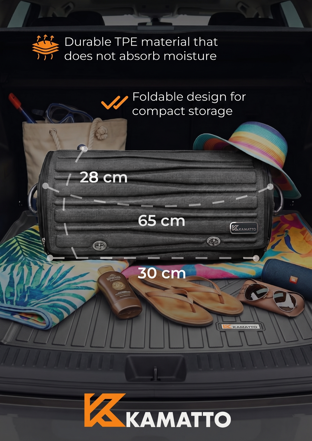 KAMATTO Folding Car Boot Organiser