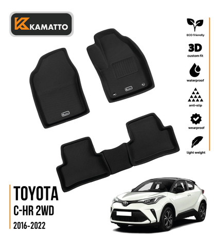3D Kamatto PRO Car Floor Mats for Toyota CH-R 2WD 2016-2024