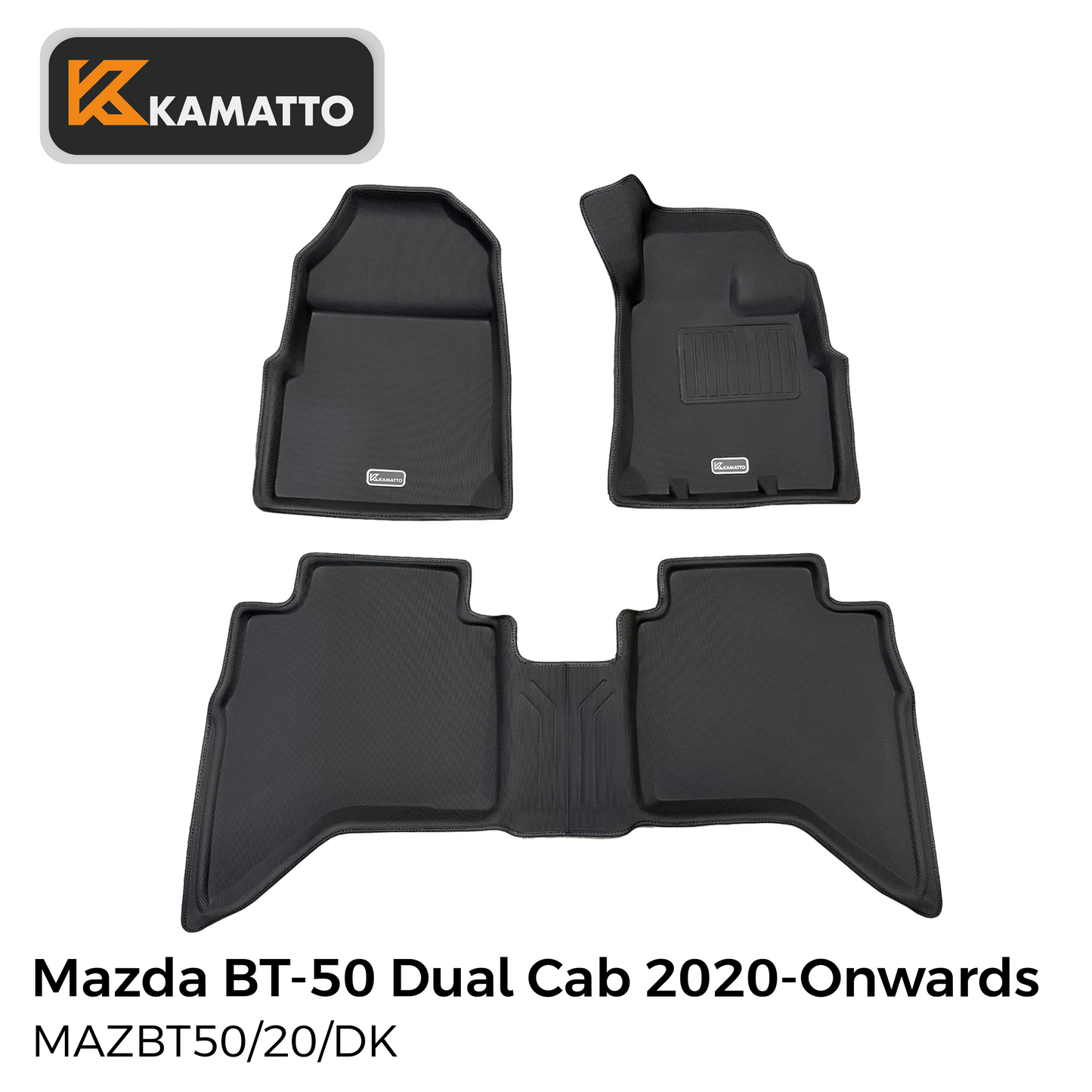 3D Kamatto PRO Car Floor Mats for Mazda BT-50 BT50 Dual Cab 2020-2025