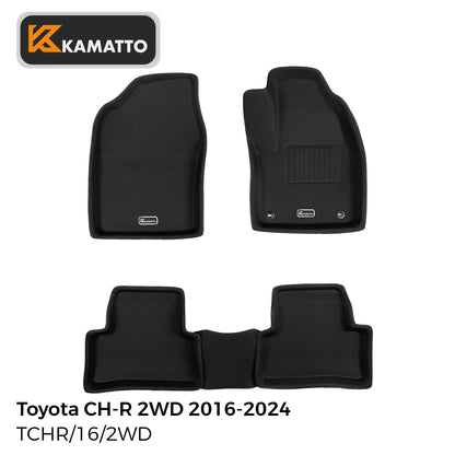 3D Kamatto PRO Car Floor Mats for Toyota CH-R 2WD 2016-2024