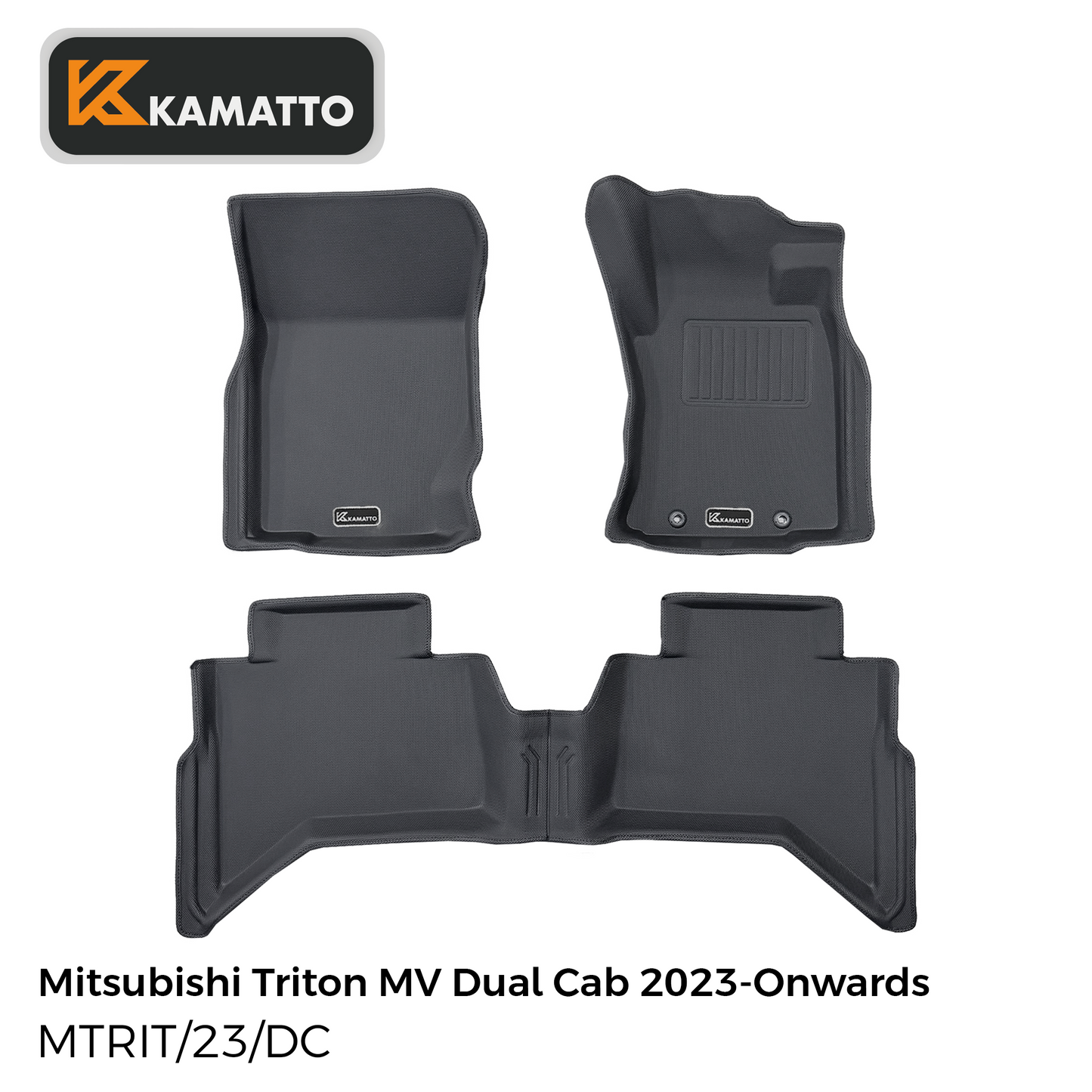 3D Kamatto PRO Car Floor Mats for Mitsubishi Triton MV Dual Cab 2023-Onwards