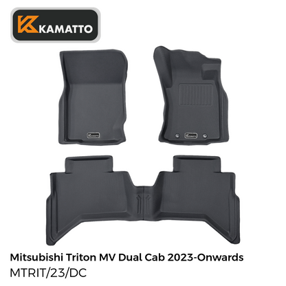3D Kamatto PRO Car Floor Mats for Mitsubishi Triton MV Dual Cab 2023-Onwards