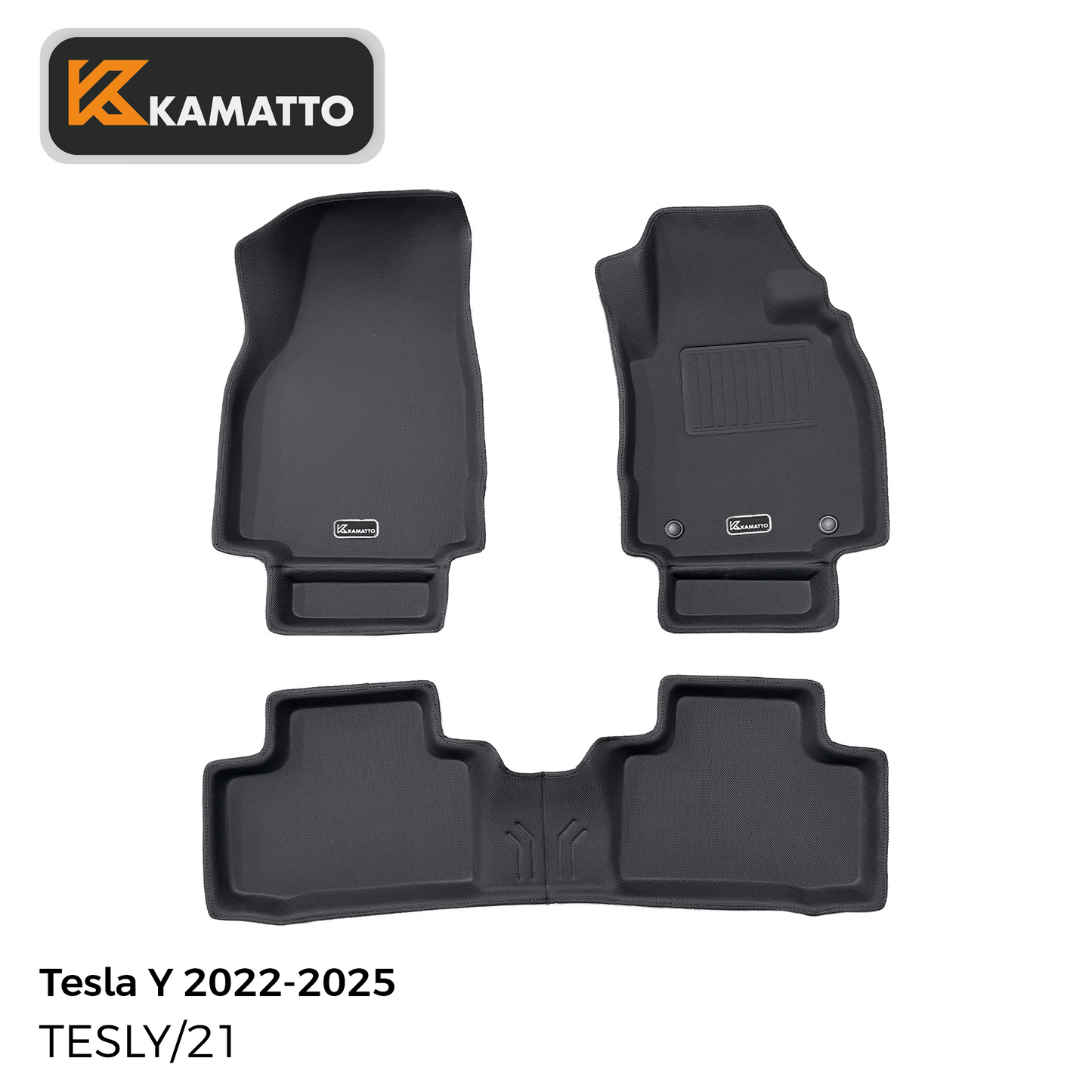 3D Kamatto PRO Car Floor Mats for Tesla Y 2022-2025