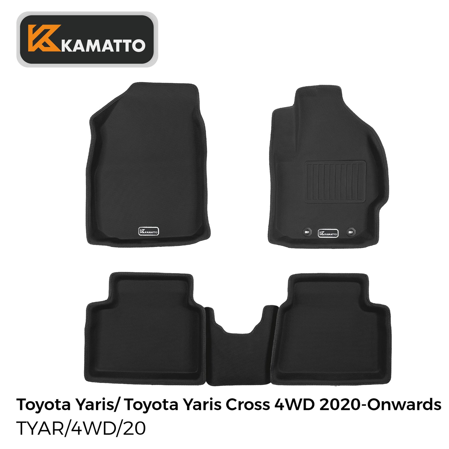 3D Kamatto PRO Car Floor Mats for Toyota Yaris/ Toyota Yaris Cross 4WD 2020-Onwards