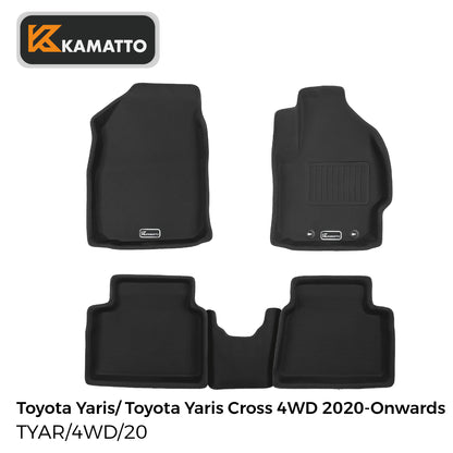 3D Kamatto PRO Car Floor Mats for Toyota Yaris/ Toyota Yaris Cross 4WD 2020-Onwards
