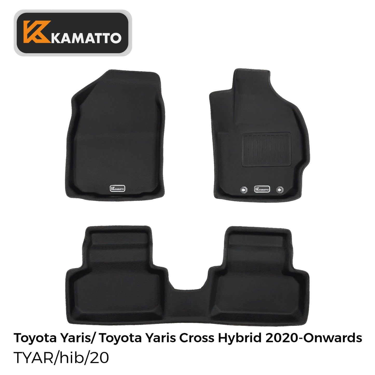 3D Kamatto PRO Car Floor Mats for Toyota Yaris/ Toyota Yaris Cross Hybrid 2020-Onwards
