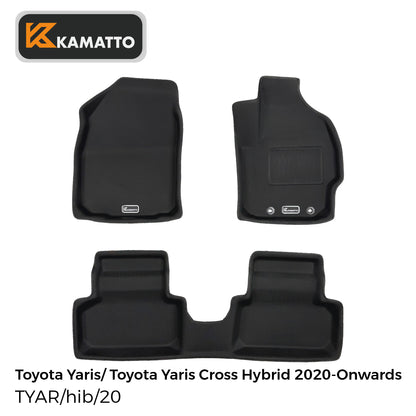 3D Kamatto PRO Car Floor Mats for Toyota Yaris/ Toyota Yaris Cross Hybrid 2020-Onwards