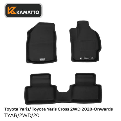 3D Kamatto PRO Car Floor Mats for Toyota Yaris/ Toyota Yaris Cross 2WD 2020-Onwards