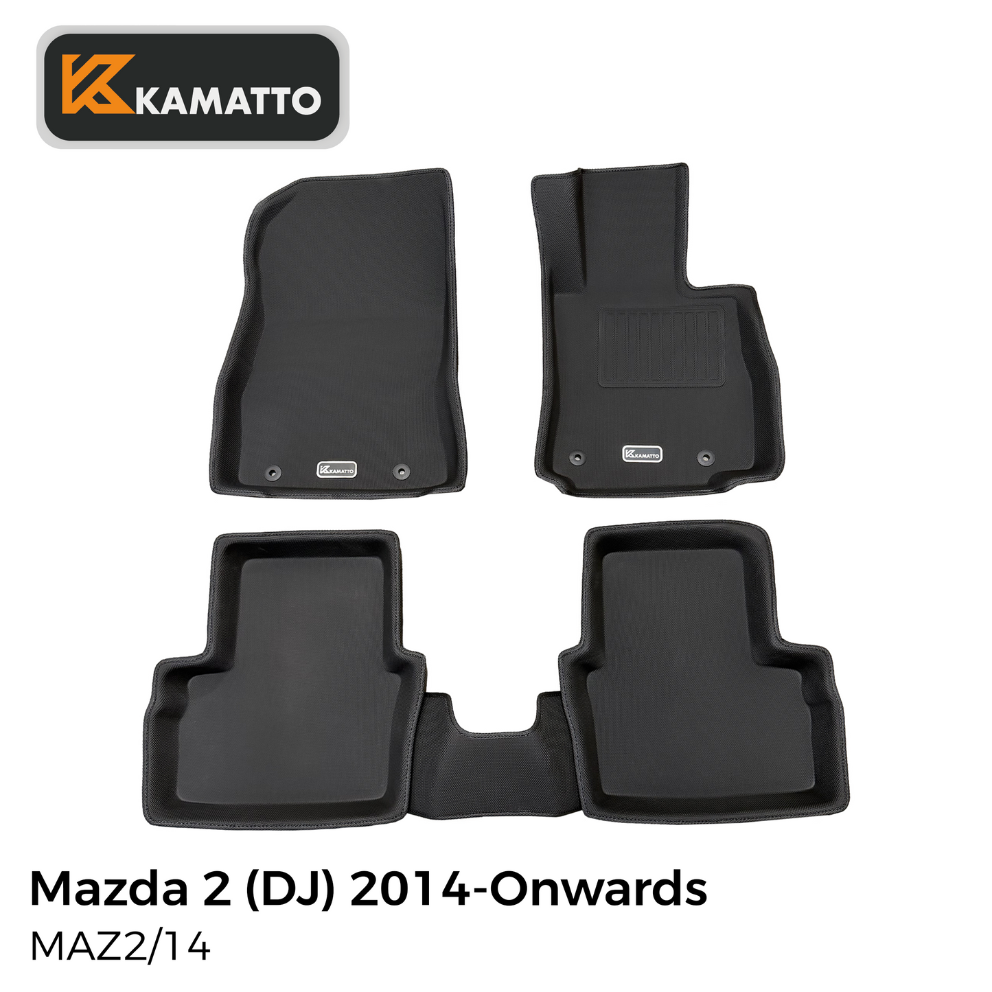 3D Kamatto PRO Car Floor Mats for Mazda 2 DJ 2014-2025