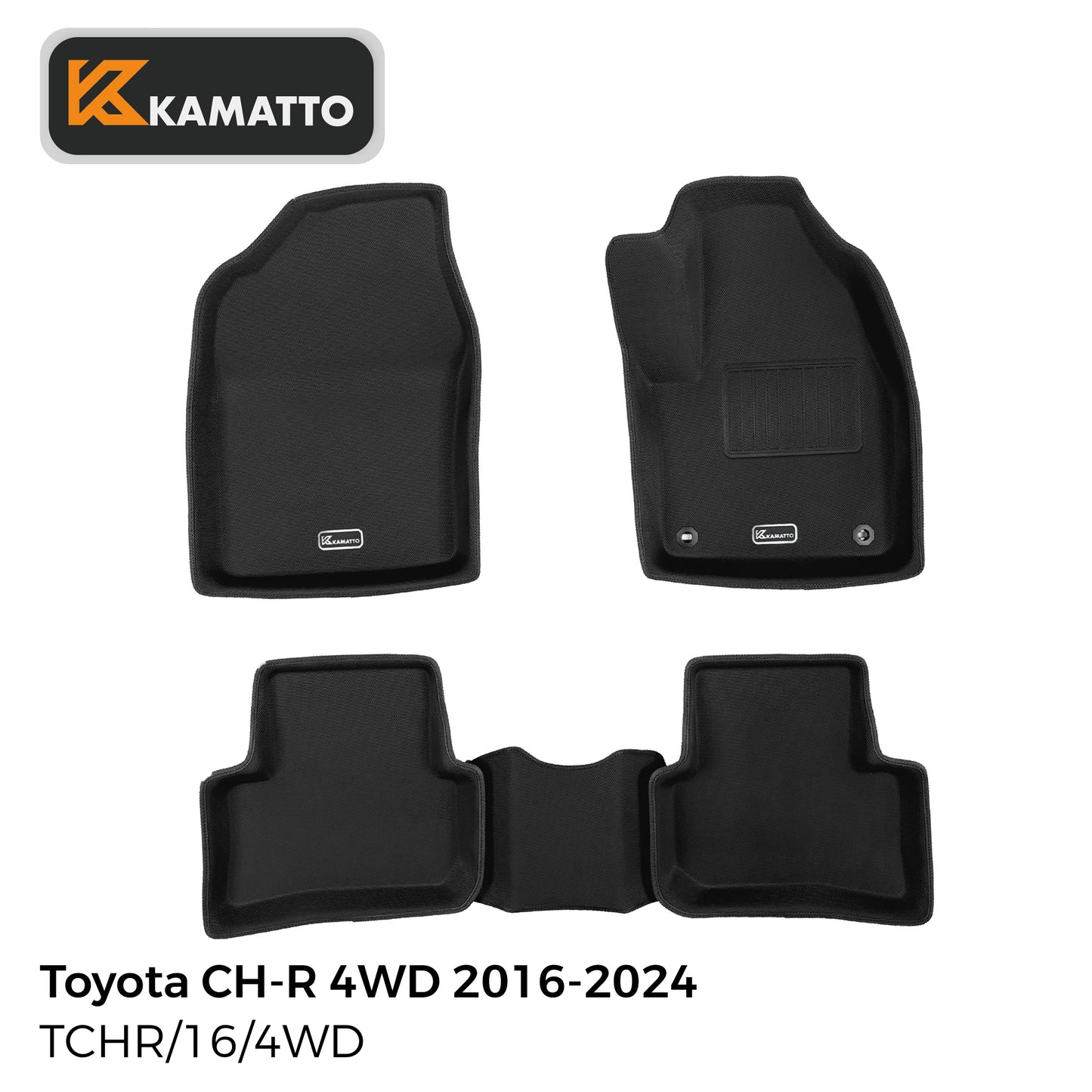 3D Kamatto PRO Car Floor Mats for Toyota CH-R 4WD 2016-2024