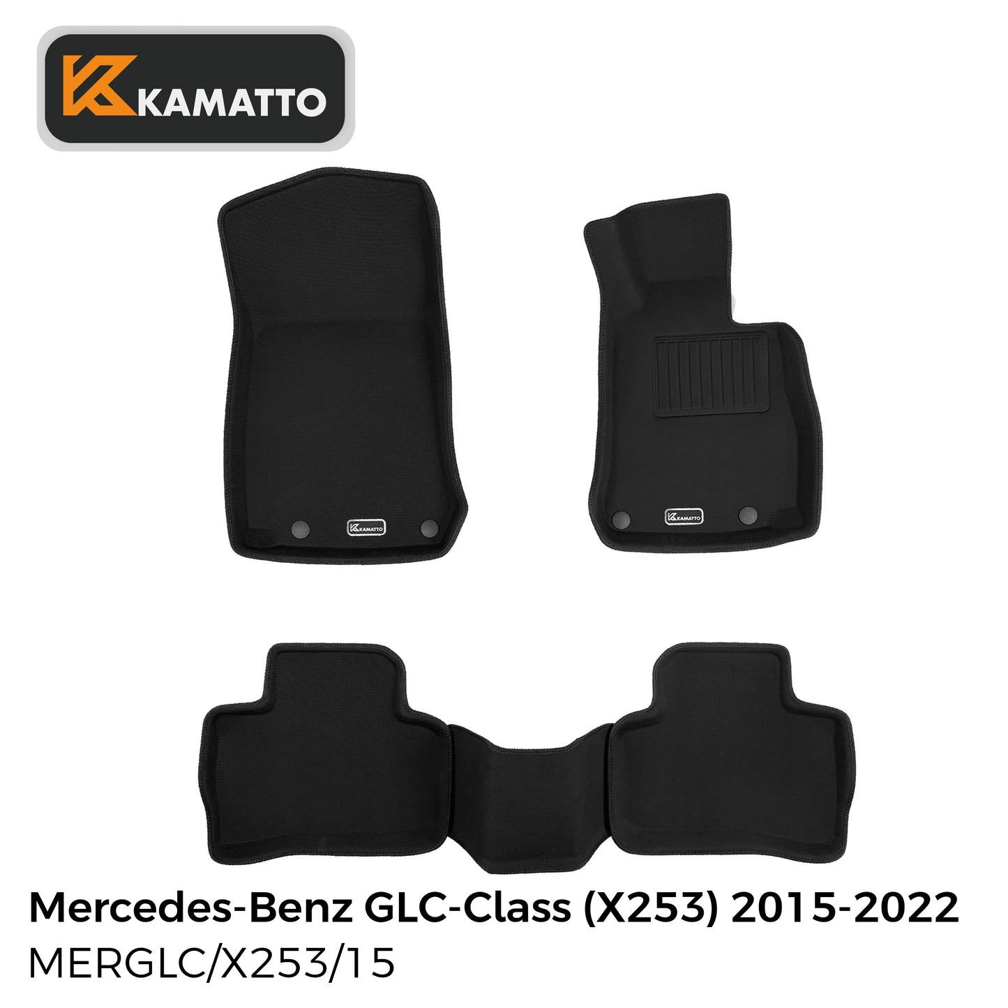 3D Kamatto PRO Car Floor Mats for Mercedes-Benz GLC-Class X253 2015-2022