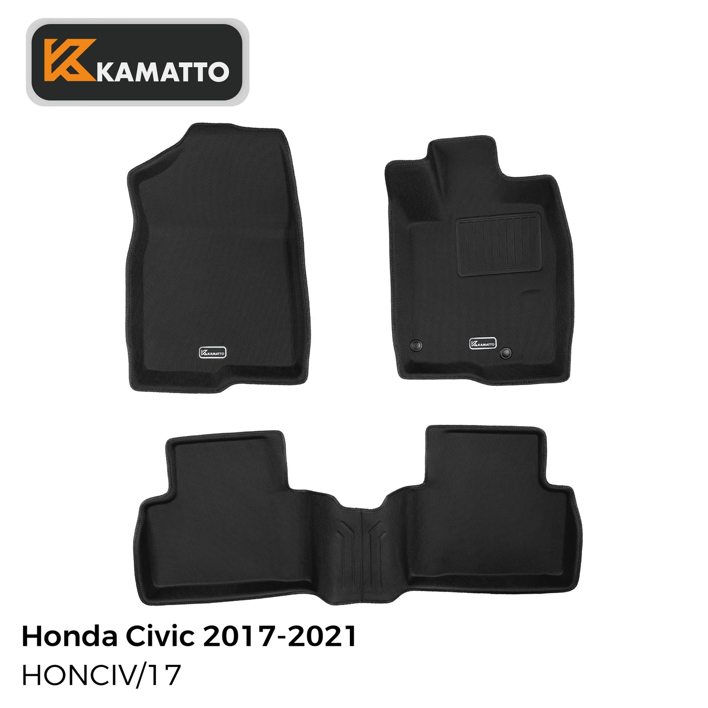 3D Kamatto PRO Car Floor Mats for Honda Civic 2017-2021