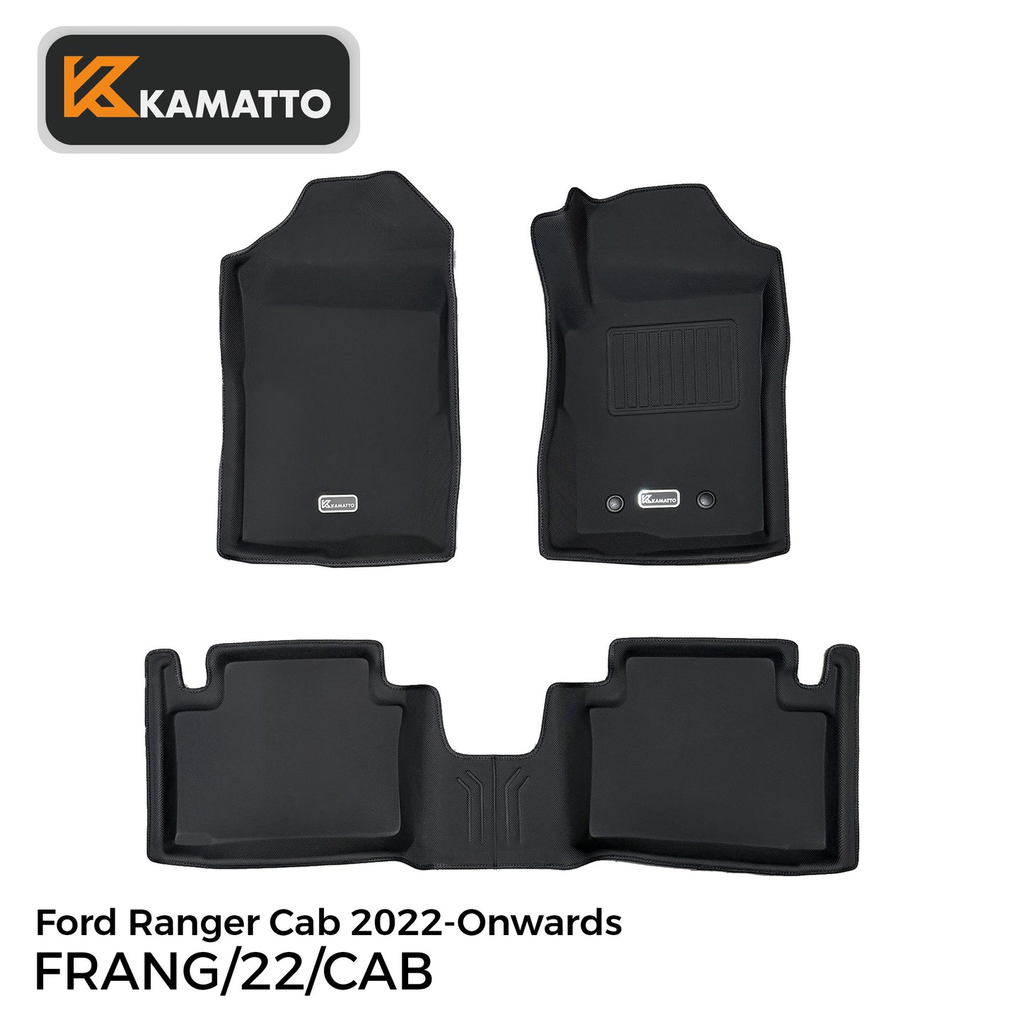 3D Kamatto PRO Car Floor Mats for Ford Ranger Cab 2022-Onwards