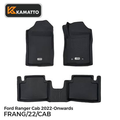3D Kamatto PRO Car Floor Mats for Ford Ranger Cab 2022-Onwards