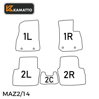 3D Kamatto PRO Car Floor Mats for Mazda 2 DJ 2014-2025