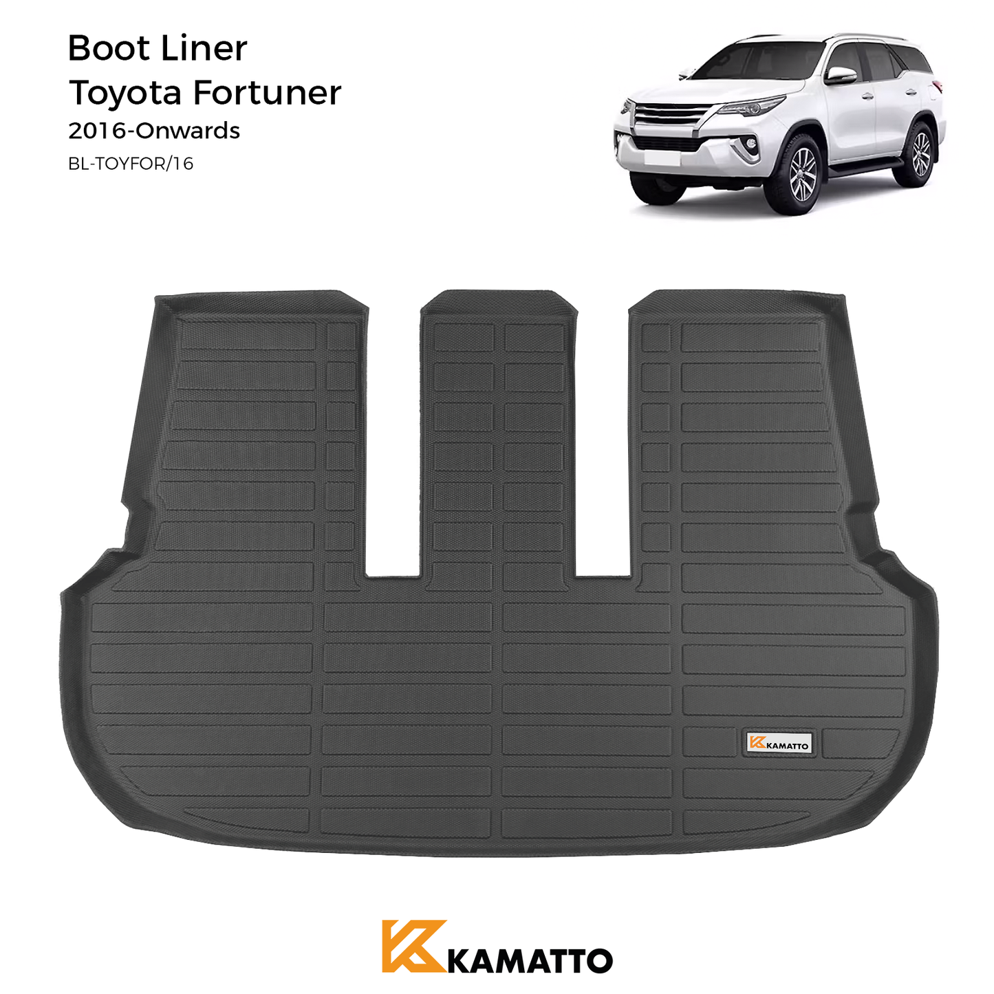 3D Kamatto PRO Car Floor Mats for Toyota Fortuner 2015-Onwards