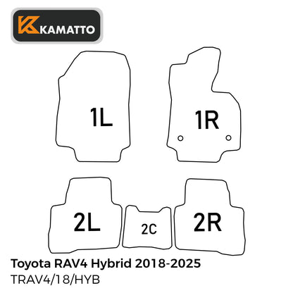 3D Kamatto PRO Car Floor Mats for Toyota RAV4 Hybrid 2018-Onwards