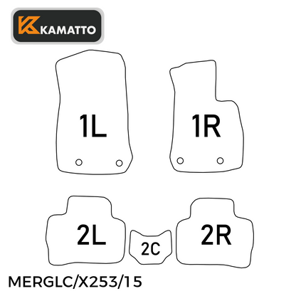 3D Kamatto PRO Car Floor Mats for Mercedes-Benz GLC-Class X253 2015-2022
