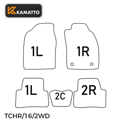 3D Kamatto PRO Car Floor Mats for Toyota CH-R 2WD 2016-2024