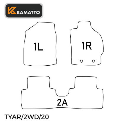 3D Kamatto PRO Car Floor Mats for Toyota Yaris/ Toyota Yaris Cross 2WD 2020-Onwards