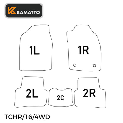 3D Kamatto PRO Car Floor Mats for Toyota CH-R 4WD 2016-2024