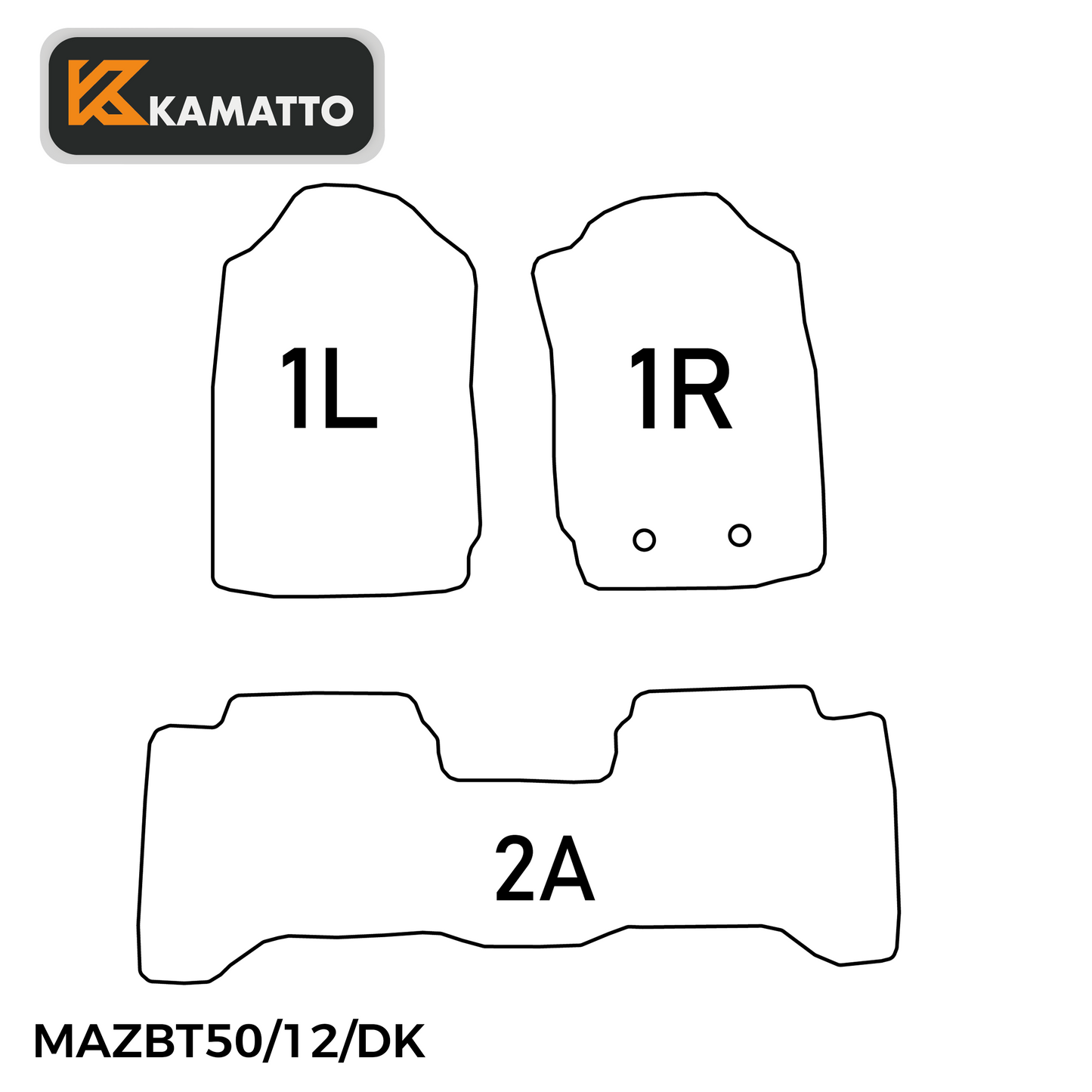 3D Kamatto PRO Car Floor Mats for Mazda BT-50 BT50 Dual Cab 2012-2020