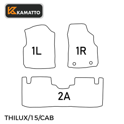 3D Kamatto PRO Car Floor Mats for Toyota Hilux Cab Auto Trans 2015-Onwards