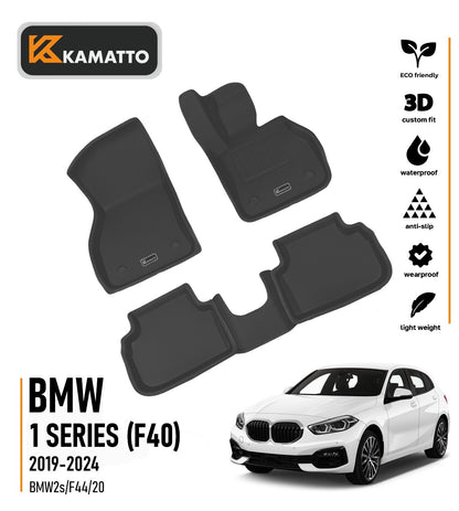 Custom Fit Car Floor Mats BMW 1 Series F40 2019-2024 All Weather 3D TPE