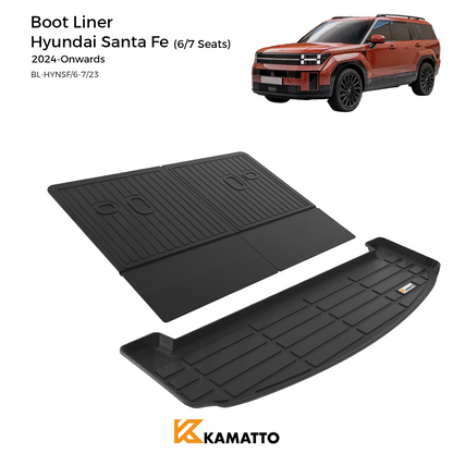 Custom Fit Boot Liner Hyundai Santa Fe 2024-Onwards TPE Cargo Mat All Weather