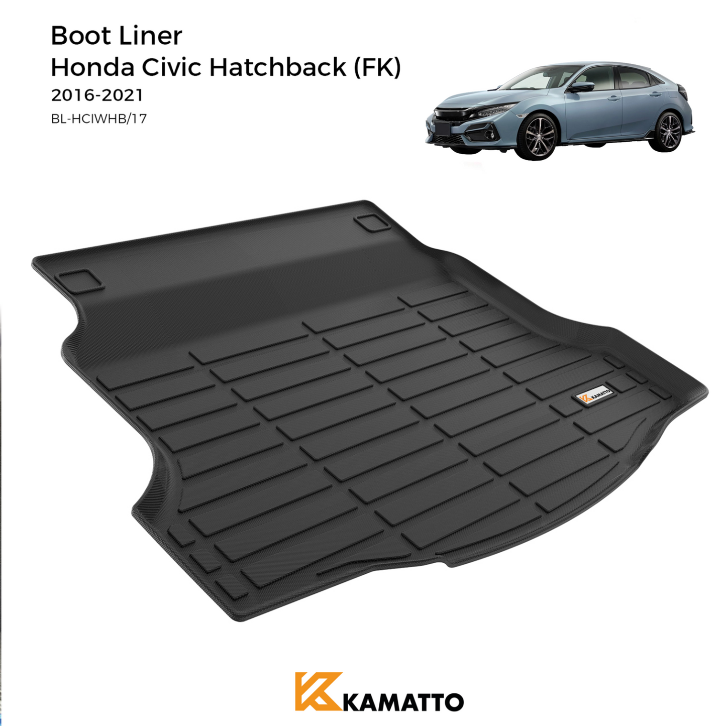 Custom Fit Boot Liner Honda Civic Hatchback (FK) 2016-2021 TPE Cargo Mat