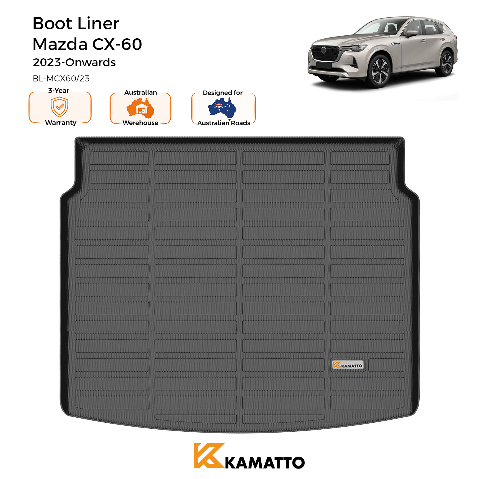 Custom Fit Boot Liner Mazda CX-60 CX60 2023-Onwards TPE Cargo Mat All Weather