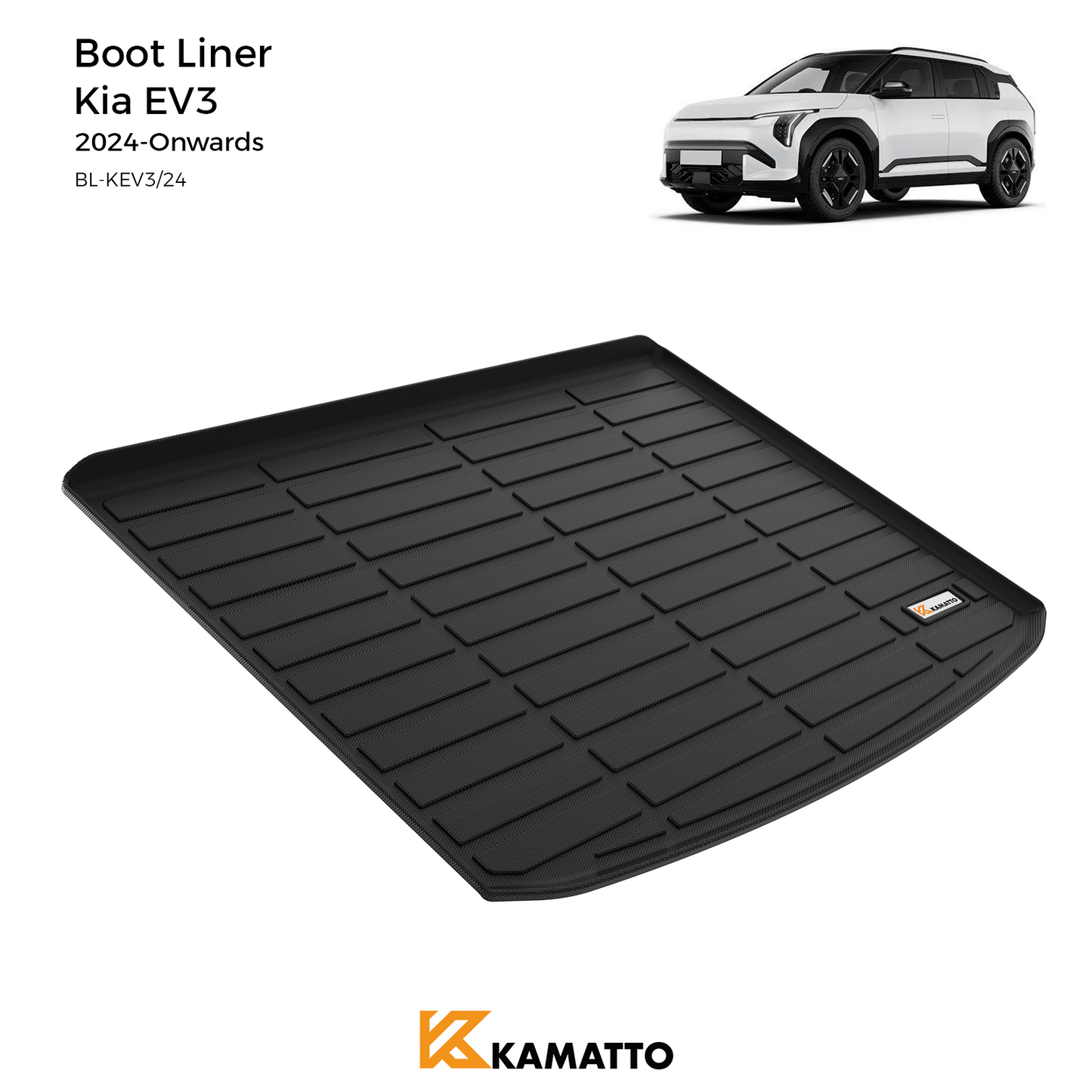 Custom Fit Boot Liner Kia EV3 2024-Onwards TPE Cargo Mat Waterproof All Weather