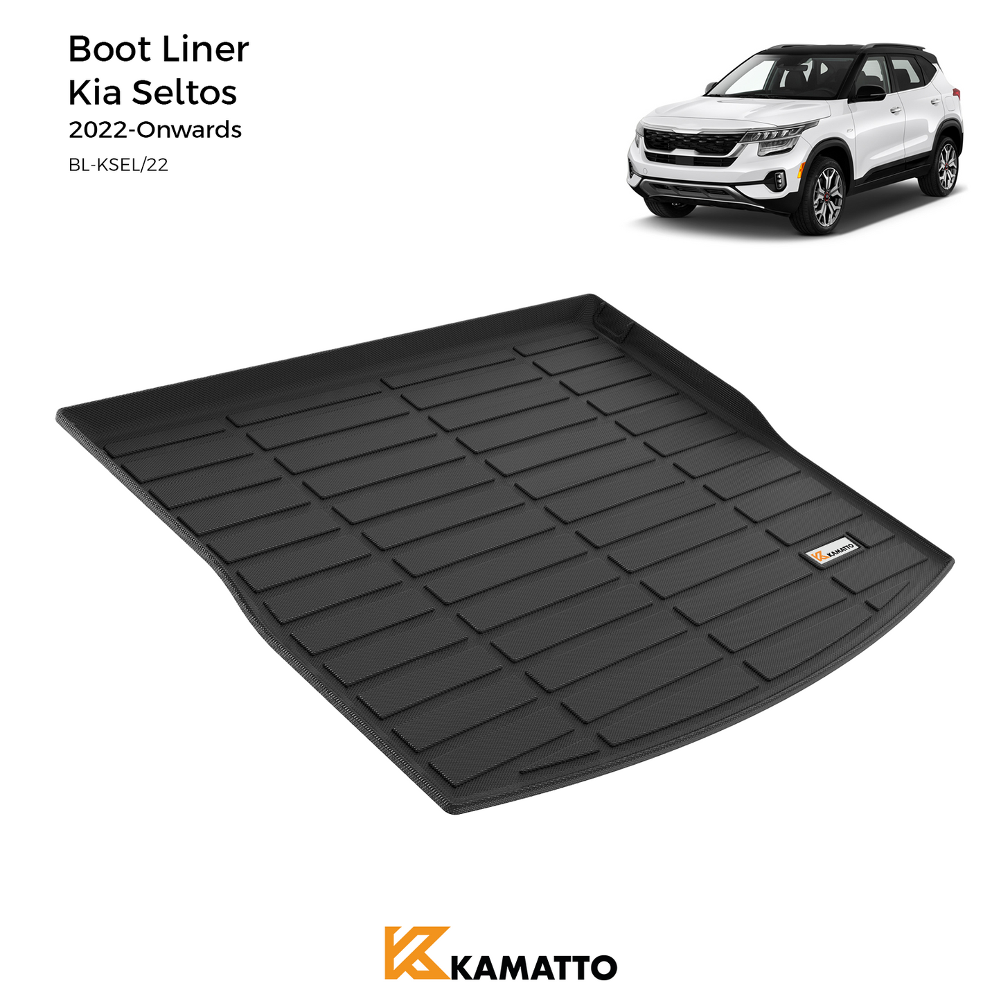 Custom Fit Boot Liner Kia Seltos 2022-Onwards TPE Cargo Mat All Weather