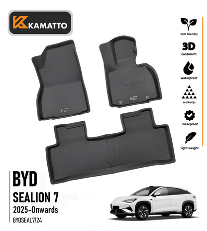 Custom Fit Car Floor Mats BYD Sealion 7 2025-Onwards All Weather 3D TPE
