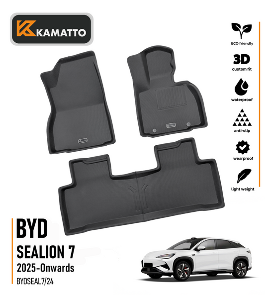 Custom Fit Car Floor Mats BYD Sealion 7 2025-Onwards All Weather 3D TPE