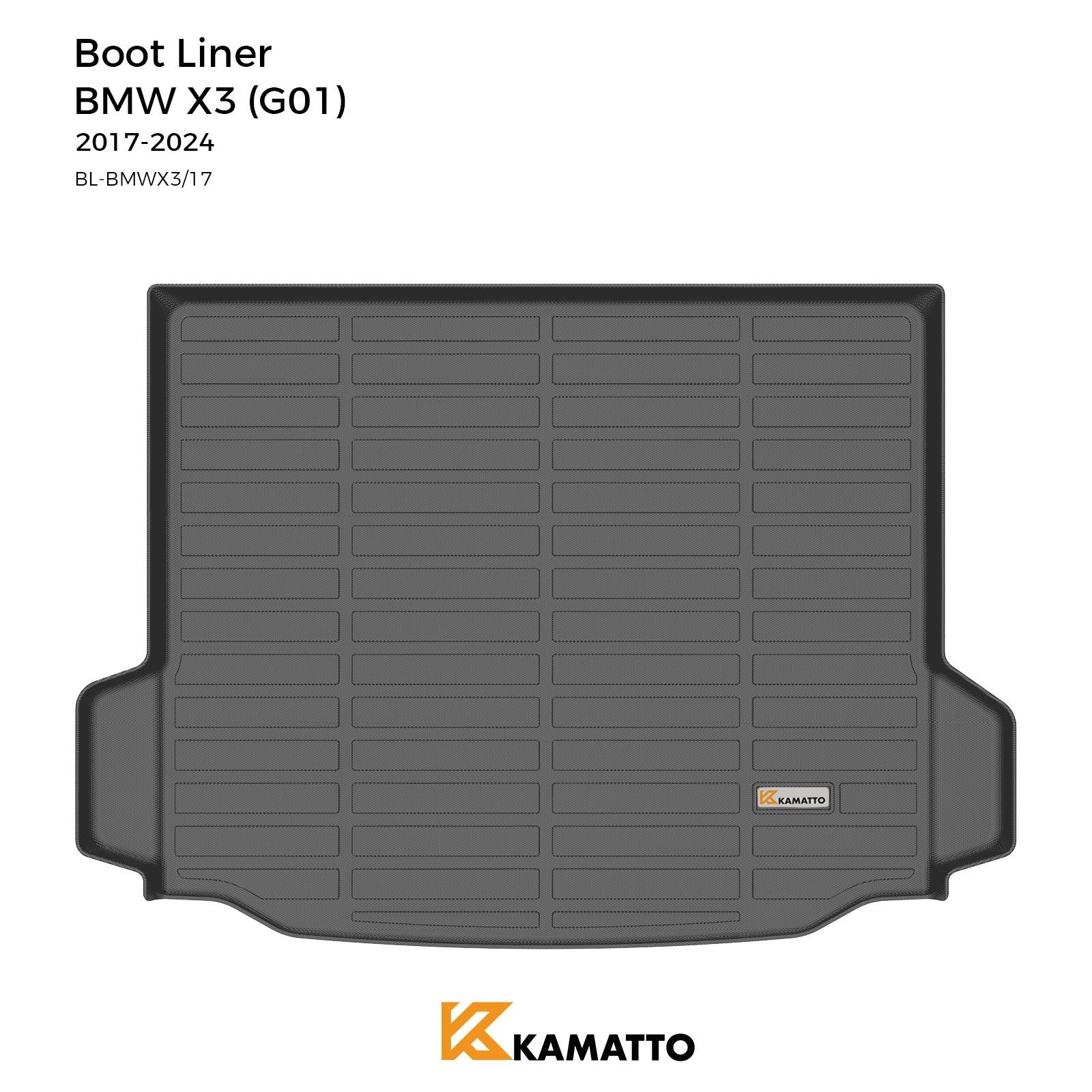 Kamatto boot Liner for BMW X3 (G01) 2017-2024 TPE Cargo Trunk Mat