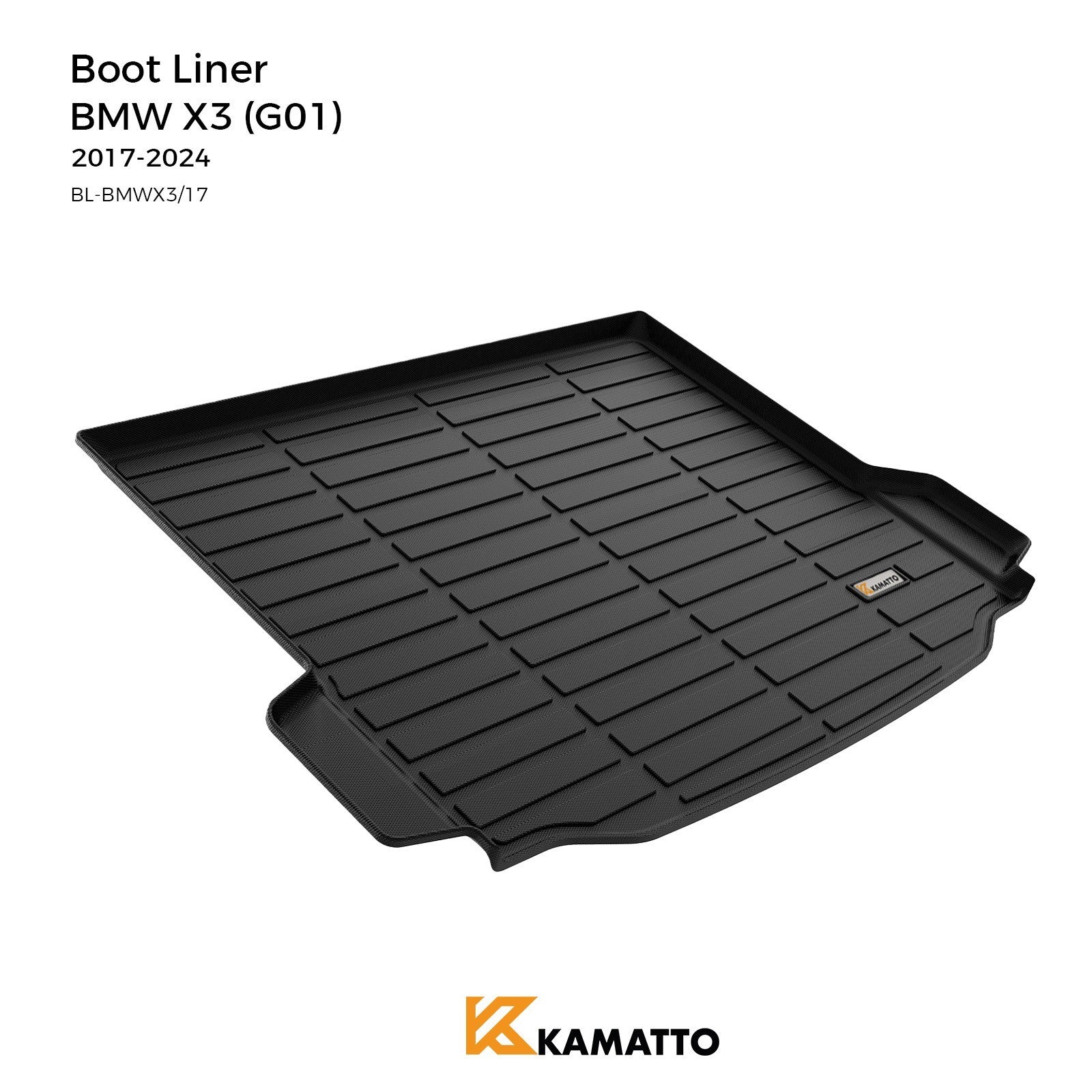 Kamatto boot Liner for BMW X3 (G01) 2017-2024 TPE Cargo Trunk Mat