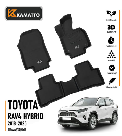 3D Kamatto PRO Car Floor Mats for Toyota RAV4 Hybrid 2018-Onwards