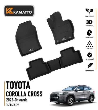 3D Kamatto PRO Car Floor Mats for Toyota Corolla Cross 2022-Onwards