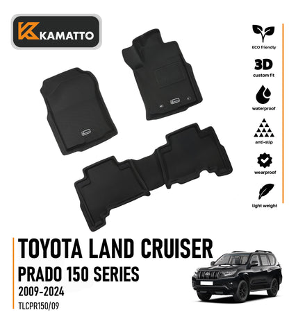 3D Kamatto PRO Car Floor Mats for Toyota Land Cruiser Prado 150 Series 2009-2024