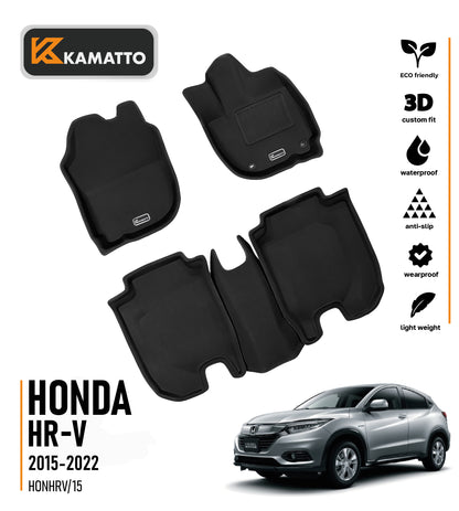 3D Kamatto PRO Car Floor Mats for Honda HR-V HRV 2015-2022