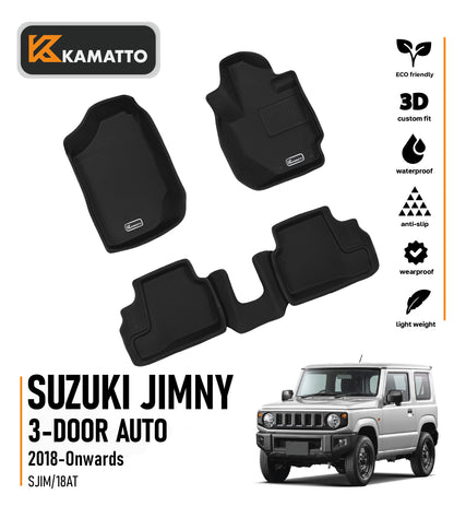 3D Kamatto PRO Car Floor Mats for Suzuki Jimny 3-Door Auto 2018-Onwards