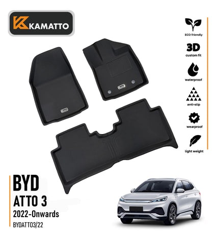3D Kamatto PRO Car Floor Mats for BYD ATTO 3 2022-Onwards